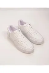 Beyaz Hakiki Deri Günlük Unisex Sneaker Spor Ayakkabı 4