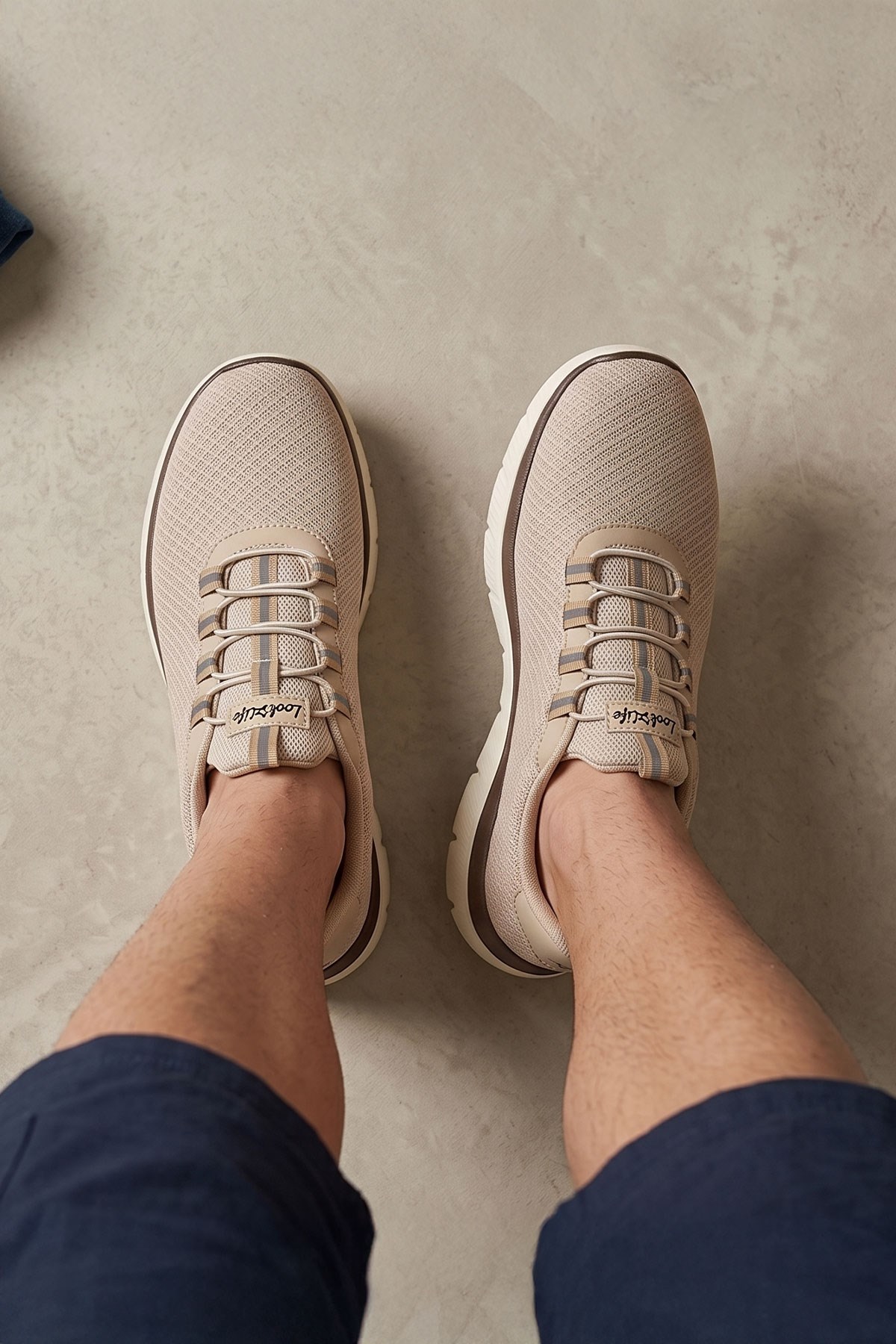 Bej Kadın Günlük Sneaker Yazlık Fileli Spor Ayakkabı 5