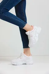 Beyaz Rahat Kalın Taban Kadın Sneaker Günlük Spor Ayakkabı 3