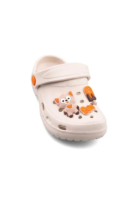 Ekru Figürlü Günlük Bahçe Sahil Plaj Kreş Unisex Çocuk Terlik & Sandalet